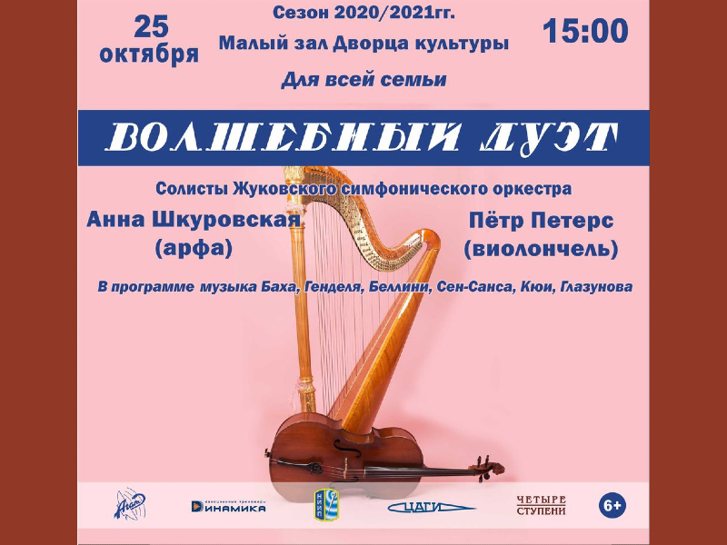 25 октября 15:00. Концерт солистов Жуковского симфонического оркестра. «Волшебный дуэт»