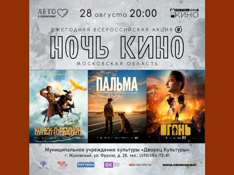 28 августа с 20:00. Всероссийская акция «Ночь Кино 2021»