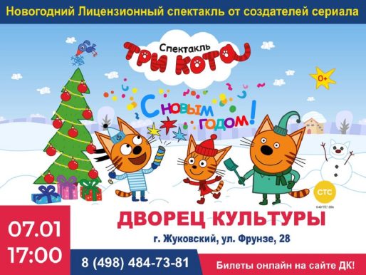 7 января 2024 17:00. «Три кота. С Новым годом!» / Новогоднее шоу