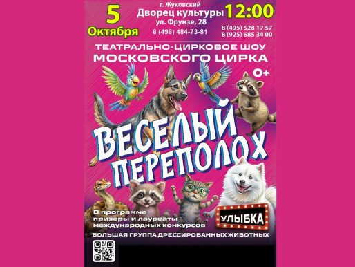 5 октября 2024 12:00. «Веселый переполох» / Театрально-цирковое шоу